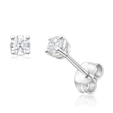 9ct White Gold Diamond Stud Earrings Set With 2 Gorgeous Brilliant Cut Diamonds