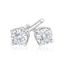 Load image into Gallery viewer, 9ct White Gold Diamond Stud Earrings Set With 2 Gorgeous Brilliant Cut Diamonds