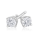 9ct White Gold Diamond Stud Earrings Set With 2 Gorgeous Brilliant Cut Diamonds