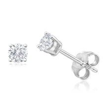 Load image into Gallery viewer, 9ct White Gold Diamond Stud Earrings