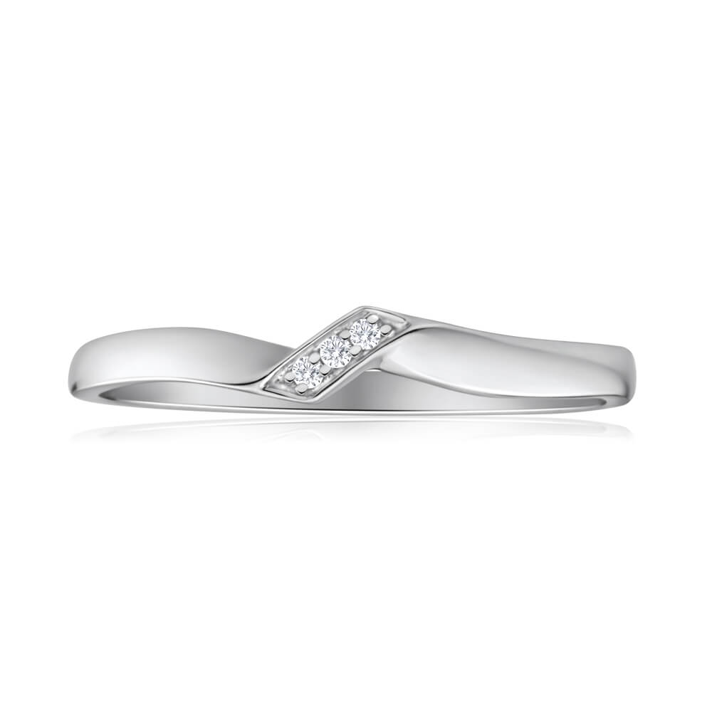 9ct White Gold Diamond Ring