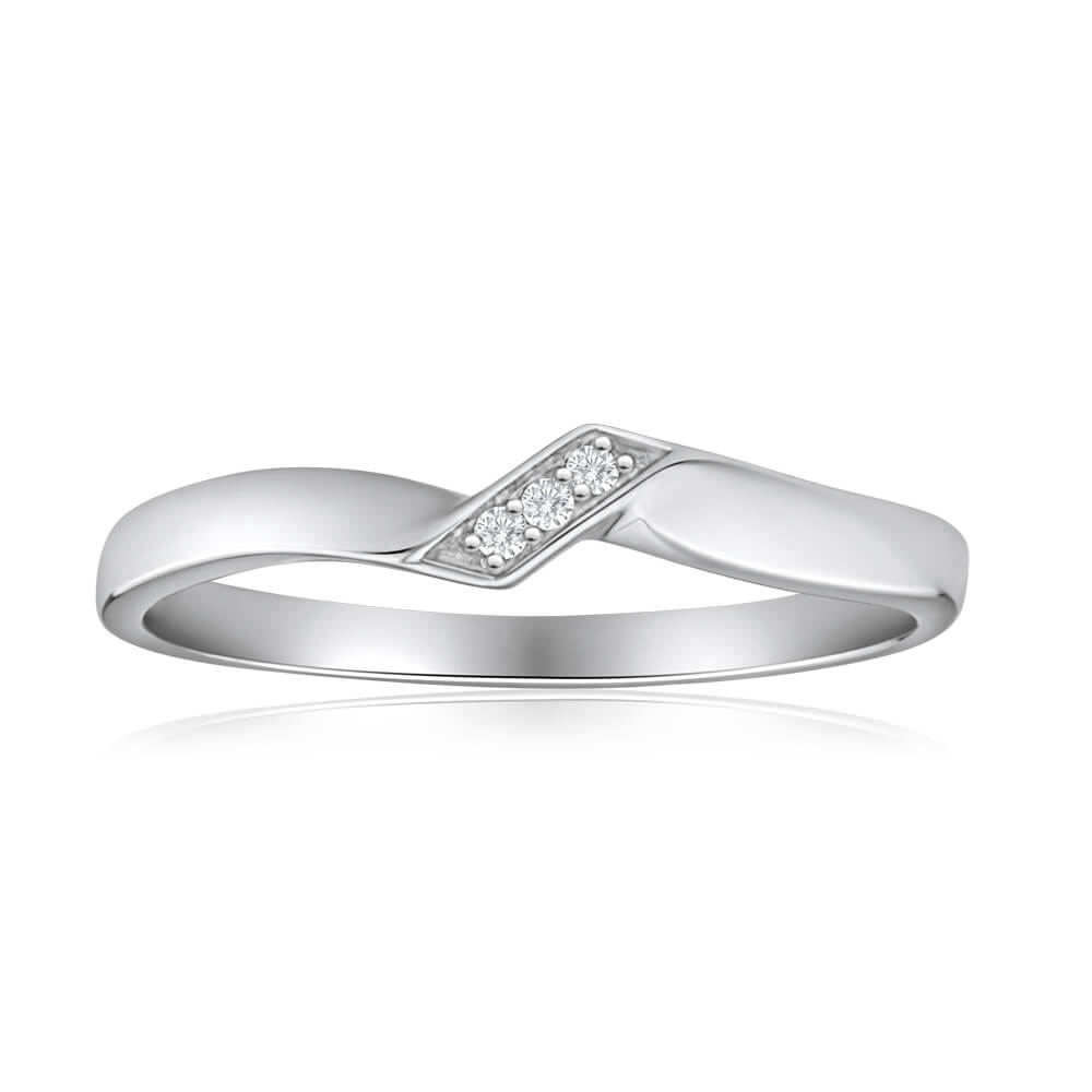 9ct White Gold Diamond Ring