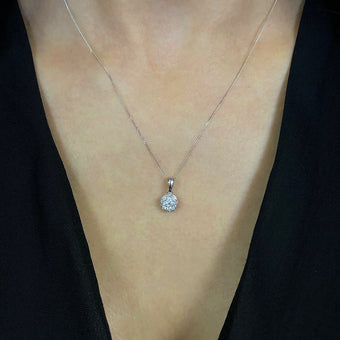 9ct White Gold Diamond Pendant