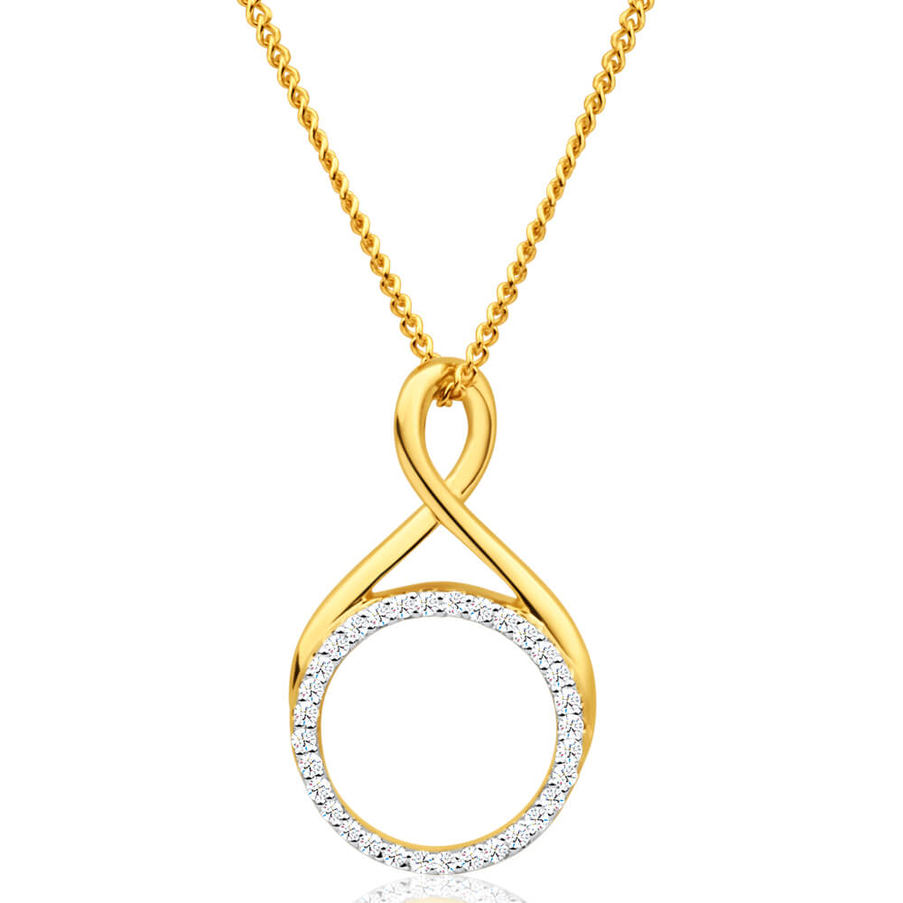 9ct Yellow Gold Diamond Pendant