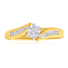 Load image into Gallery viewer, 18ct Yellow Gold &amp; White Gold Diamond Ring