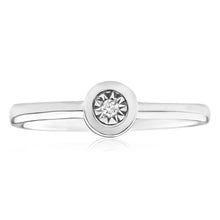 Load image into Gallery viewer, 9ct White Gold Solitaire Ring With 0.01 Carat Diamond