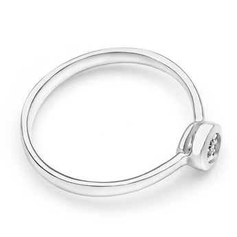 9ct White Gold Solitaire Ring With 0.01 Carat Diamond