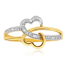 Load image into Gallery viewer, 9ct Yellow Gold Diamond Ring Set With 6 Round Brilliant Diamonds