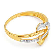 Load image into Gallery viewer, 9ct Yellow Gold Diamond Ring Set With 6 Round Brilliant Diamonds