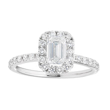 Load image into Gallery viewer, 14ct White Gold 1.20 Carat Diamond Ring with 3/4 Carat Emerald Centre Diamond