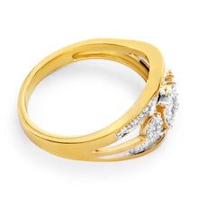 Load image into Gallery viewer, 9ct Yellow Gold Diamond Ring  Set With An Assortment Of Brilliant and Baguette Diamonds