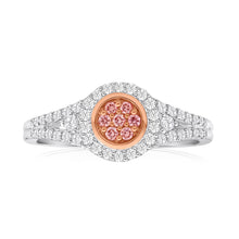 Load image into Gallery viewer, Pink Diamond 18ct White Gold Diamond Cluster Ring