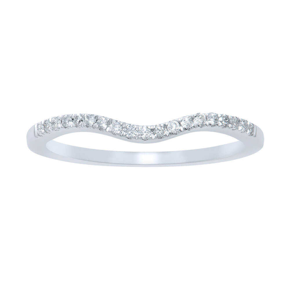 18ct White Gold Ring With 0.1 Carats Of Diamonds