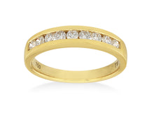 Load image into Gallery viewer, 18ct Yellow Gold  1/3 Carat Diamond Eternity Ring with 9 Brilliant Diamonds