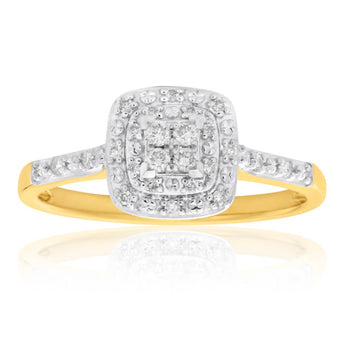 9ct Yellow Gold Diamond Ring