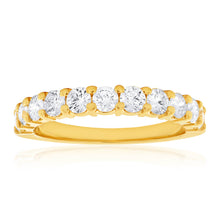Load image into Gallery viewer, 18ct Yellow Gold Ring With 10 Brilliant Cut Diamonds Totalling 1 Carat