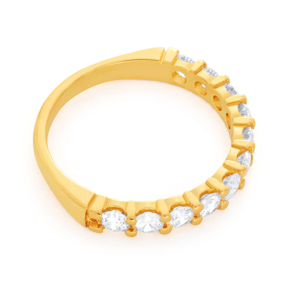 18ct Yellow Gold Ring With 10 Brilliant Cut Diamonds Totalling 1 Carat