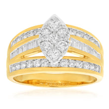 Load image into Gallery viewer, 9ct Yellow Gold 1 Carat Diamond Ring