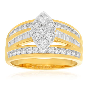 9ct Yellow Gold 1 Carat Diamond Ring