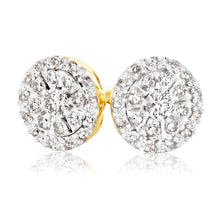 Load image into Gallery viewer, 9ct Yellow Gold Brilliant Diamond Stud Earrings