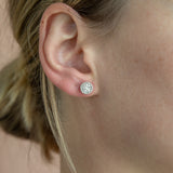 9ct Yellow Gold Brilliant Diamond Stud Earrings