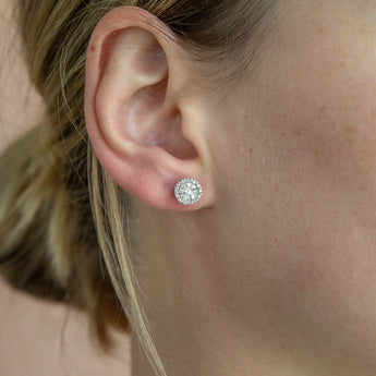 9ct Yellow Gold Brilliant Diamond Stud Earrings