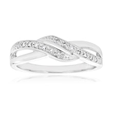 Load image into Gallery viewer, 9ct White Gold Diamond Ring Set With 14 Brilliant Diamonds