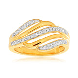 9ct Yellow Gold Diamond Ring Set with 22 Stunning Brilliant Diamonds