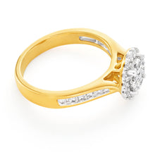 Load image into Gallery viewer, 9ct Yellow Gold Diamond Ring Set with 1/2 Carat 38 Stunning Brilliant Diamonds