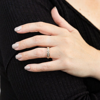 9ct Yellow Gold 1 Carat Diamond Ring with 9  Diamonds in Channel setting