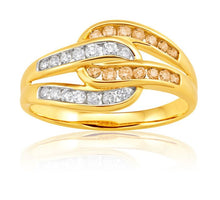 Load image into Gallery viewer, Australian Diamond 9ct Yellow Gold Loop Diamond Ring (TW=50pt)
