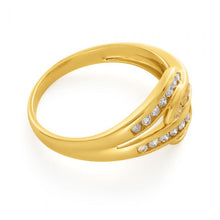 Load image into Gallery viewer, Australian Diamond 9ct Yellow Gold Loop Diamond Ring (TW=50pt)
