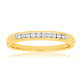 9ct Yellow Gold 10 Diamonds Eternity Ring