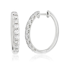 Load image into Gallery viewer, 9ct White Gold Diamond Hoop Earrings