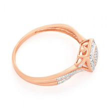 Load image into Gallery viewer, 9ct Rose Gold Ring With 21 Brilliant Cut Diamonds