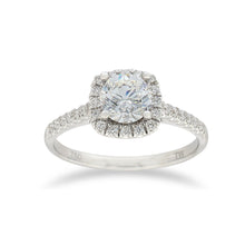 Load image into Gallery viewer, 18ct White Gold 1.00 Carat Diamond Halo Ring with 3/4 Carat Certified Centre Diamond