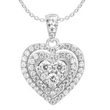 9ct White Gold Divine 1 Carat Diamond Heart Pendant on 45cm Gold Chain