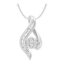 Load image into Gallery viewer, 9ct White Gold Dazzling 1/4 Carat Diamond Pendant With Chain
