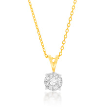 Load image into Gallery viewer, 9ct Yellow Gold Diamond Pendant with Infinity Detail on Adjustable Length 45cm Chain