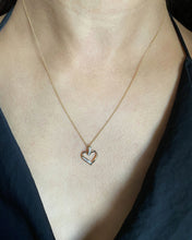 Load image into Gallery viewer, 9ct Yellow Gold Diamond Heart Pendant with 12 Brilliant Diamonds