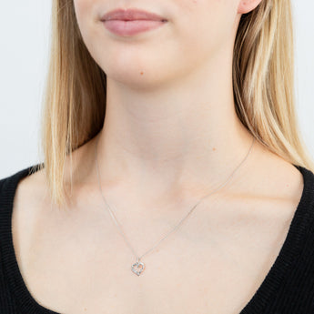 Diamond Heart Pendant on 45cm Chain in 9ct White Gold
