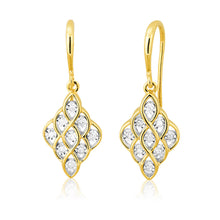 Load image into Gallery viewer, 9ct Yellow Gold with 18 Splendid Diamond Earrings