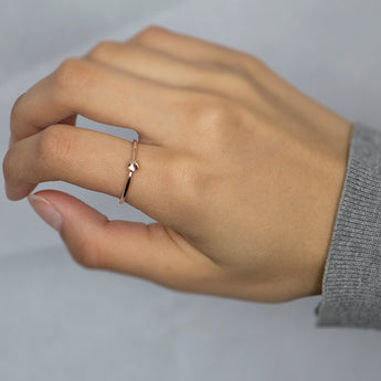 9ct Rose Gold Ring with 1 Diamond