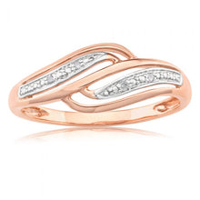 Load image into Gallery viewer, 9ct Rose Gold Diamond Ring with 4 Brilliant Cut Diamonds
