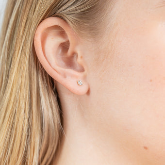 9ct Yellow Gold Diamond Earrings