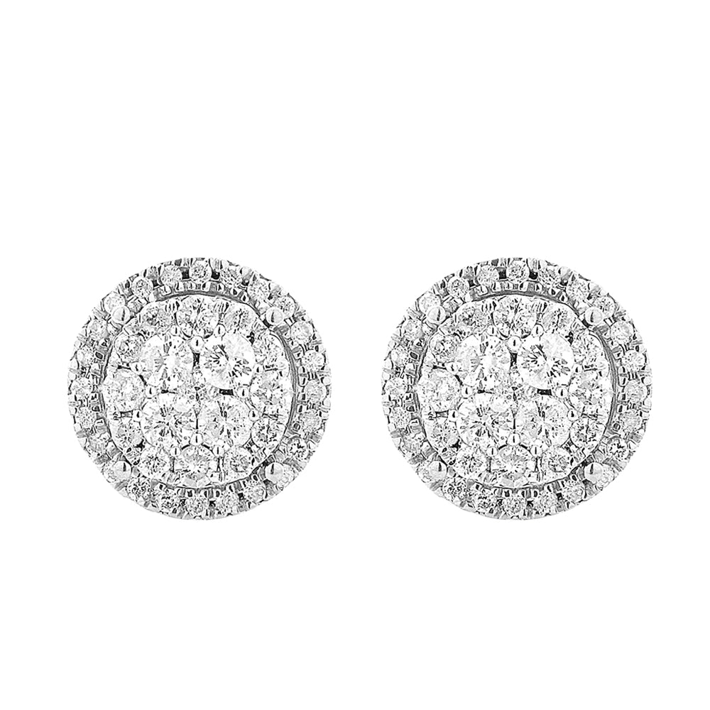 Halo diamond sales earrings 1 ct
