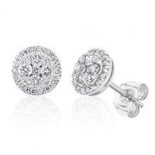 Load image into Gallery viewer, 9ct Alluring White Gold 1/2 Carat Diamond Stud Earrings