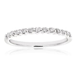 9ct White Gold Diamond Ring with 13 Brilliant Cut Diamonds