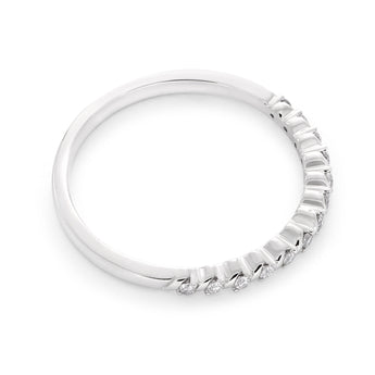 9ct White Gold Diamond Ring with 13 Brilliant Cut Diamonds