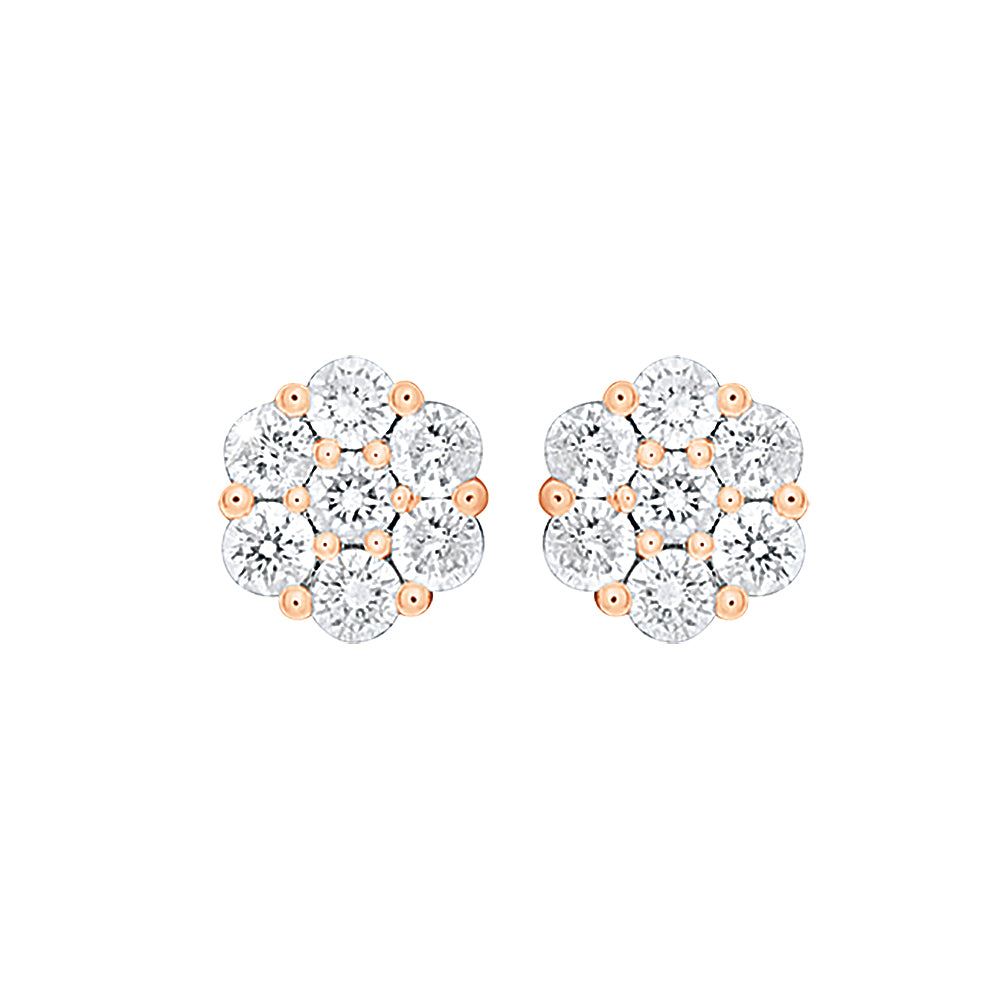 9ct Rose Gold 1/2 Carat Diamond Stud Earrings